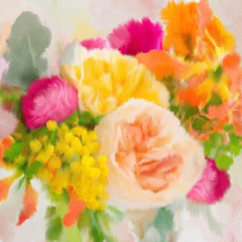Burst of Color White Modern Wood Framed Art Print with Double Matting by Kimberly, Allen