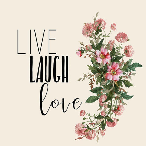 Live Laugh Love 6 Black Ornate Wood Framed Art Print with Double Matting by Kimberly, Allen