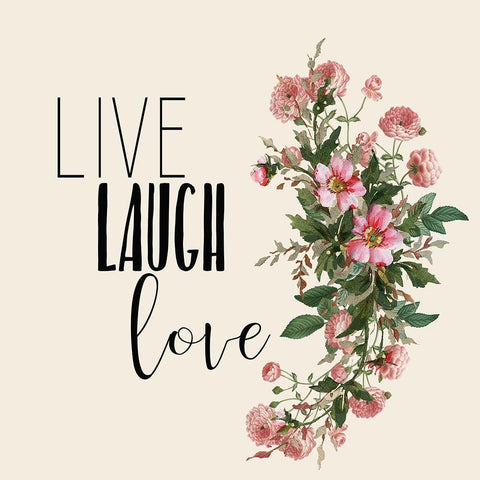 Live Laugh Love 6 White Modern Wood Framed Art Print by Kimberly, Allen