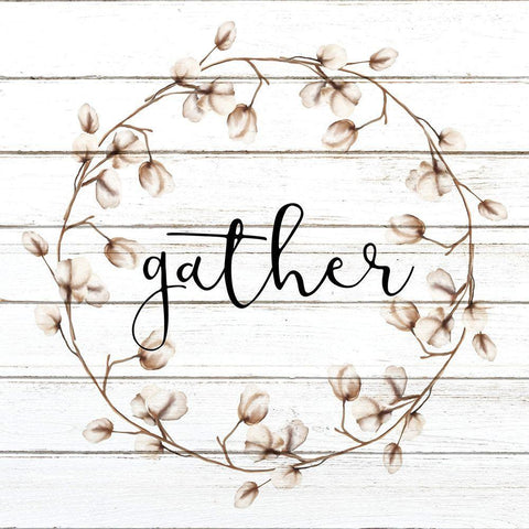 Cotton Gather 3 Black Ornate Wood Framed Art Print with Double Matting by Kimberly, Allen
