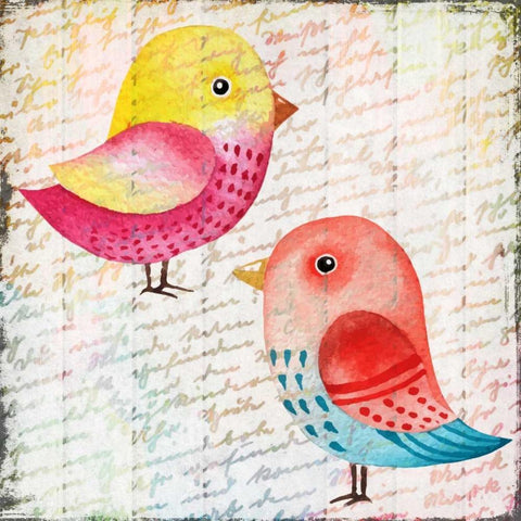 Chirping 1 White Modern Wood Framed Art Print with Double Matting by Allen, Kimberly