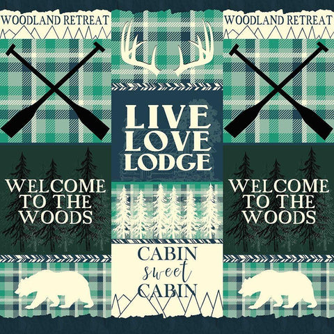 Welcome to The Woods Black Ornate Wood Framed Art Print with Double Matting by Kimberly, Allen