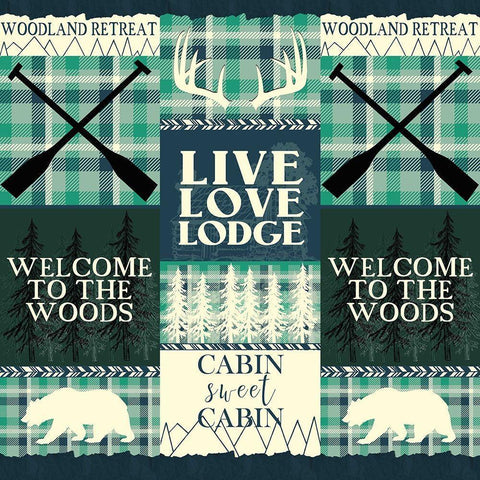 Welcome to The Woods Black Modern Wood Framed Art Print with Double Matting by Kimberly, Allen