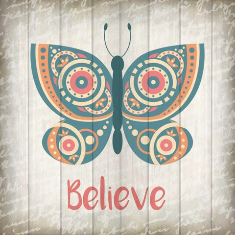 Butterfly Believe Black Modern Wood Framed Art Print by Allen, Kimberly
