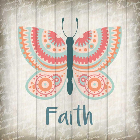Butterfly Faith Black Modern Wood Framed Art Print with Double Matting by Allen, Kimberly
