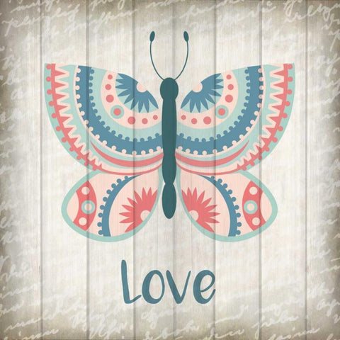 Butterfly Love White Modern Wood Framed Art Print with Double Matting by Allen, Kimberly