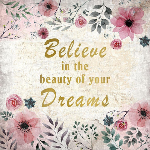 Blooming Dreams 3 Black Modern Wood Framed Art Print with Double Matting by Kimberly, Allen