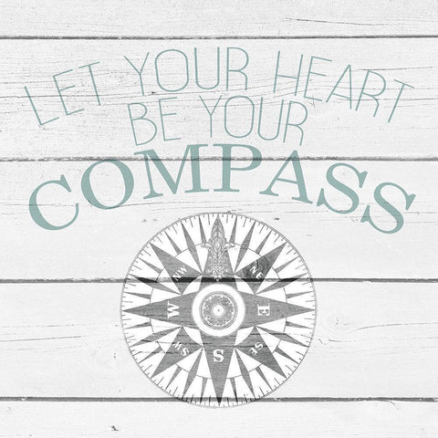 Your Compass and Anchor 2 White Modern Wood Framed Art Print by Kimberly, Allen