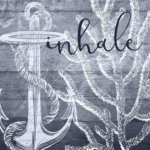 Inhale Exhale 1 Black Ornate Wood Framed Art Print with Double Matting by Kimberly, Allen