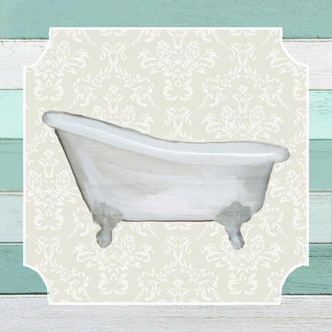 Bubble Bath 2 White Modern Wood Framed Art Print with Double Matting by Kimberly, Allen