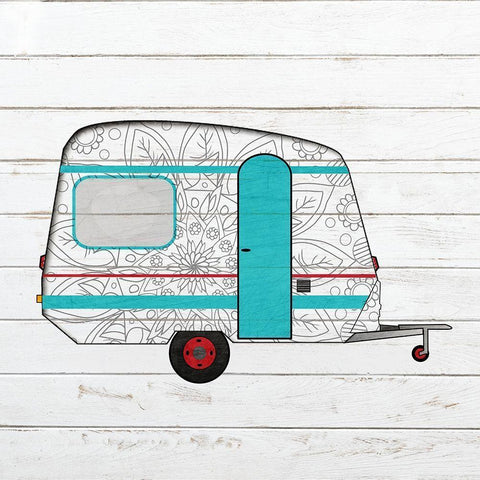 Camper Life 1 White Modern Wood Framed Art Print by Kimberly, Allen