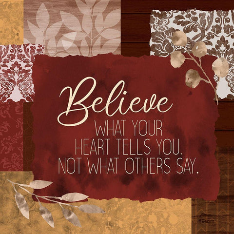 Believe What Your Heart Spice Square Black Ornate Wood Framed Art Print with Double Matting by Kimberly, Allen