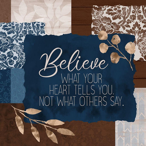 Believe What Your Heart Square Black Modern Wood Framed Art Print with Double Matting by Kimberly, Allen