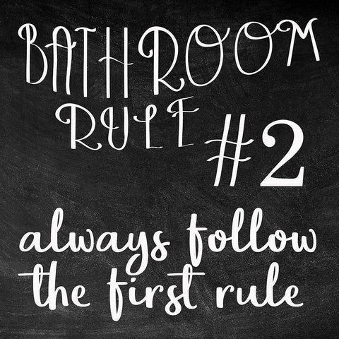 Bath Rules 3 White Modern Wood Framed Art Print with Double Matting by Kimberly, Allen