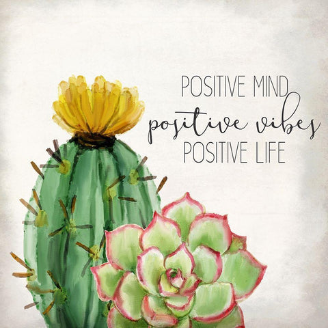 Positive Mind White Modern Wood Framed Art Print with Double Matting by Kimberly, Allen