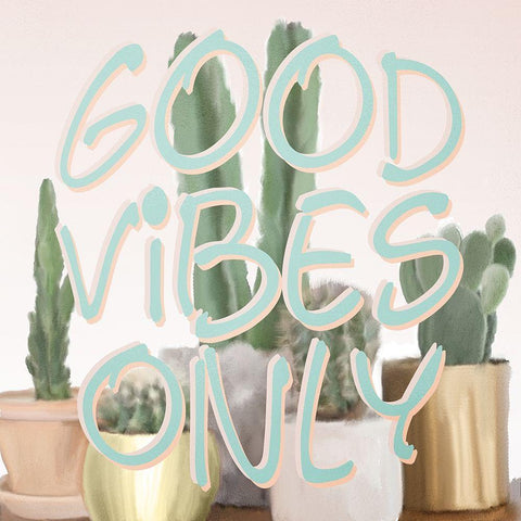 Good Vibes Only Black Modern Wood Framed Art Print by Kimberly, Allen