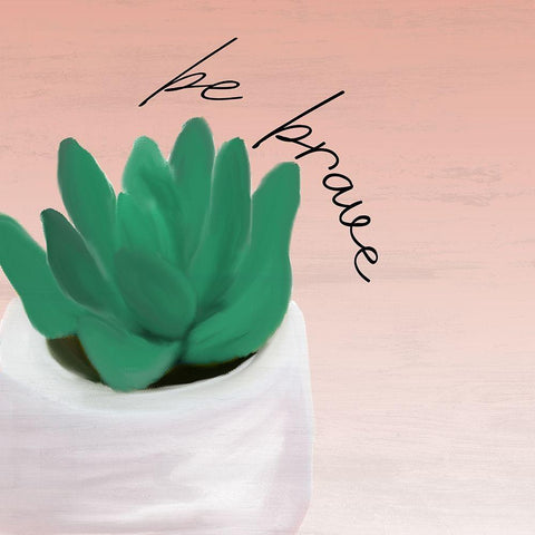 Brave and Kind 1 White Modern Wood Framed Art Print with Double Matting by Kimberly, Allen