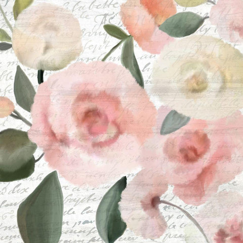 Pink Square 1 Black Ornate Wood Framed Art Print with Double Matting by Kimberly, Allen