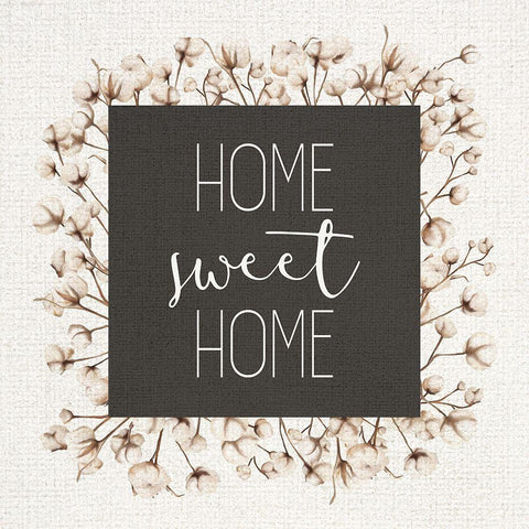 Home Sweet Home Cotton Black Modern Wood Framed Art Print by Kimberly, Allen