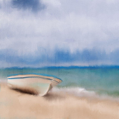 Beach Sky White Modern Wood Framed Art Print by Kimberly, Allen