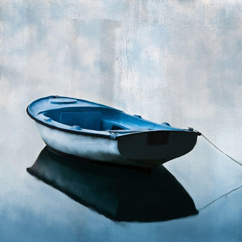 On The Water White Modern Wood Framed Art Print by Kimberly, Allen