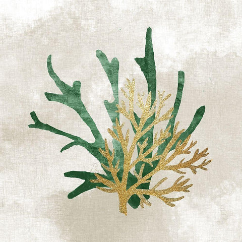 Emerald Coral 1 Gold Ornate Wood Framed Art Print with Double Matting by Kimberly, Allen