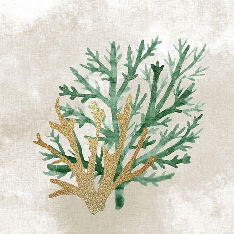 Emerald Coral 2 White Modern Wood Framed Art Print by Kimberly, Allen