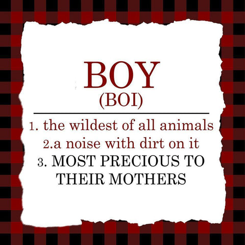 Boy Definition Black Ornate Wood Framed Art Print with Double Matting by Kimberly, Allen