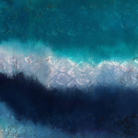 Ocean Wave Black Modern Wood Framed Art Print with Double Matting by Kimberly, Allen