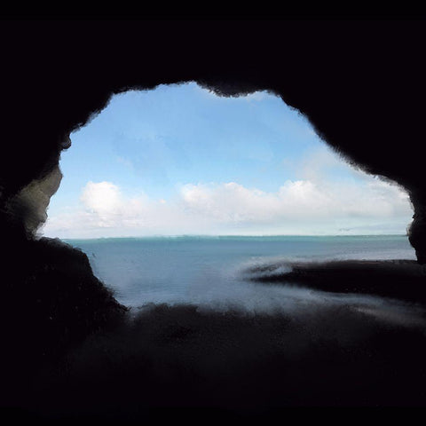 View from the Cave White Modern Wood Framed Art Print by Kimberly, Allen