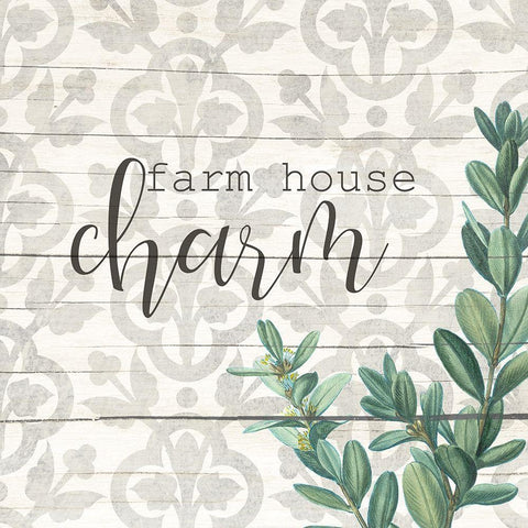 Farm House Charm 2 White Modern Wood Framed Art Print with Double Matting by Kimberly, Allen