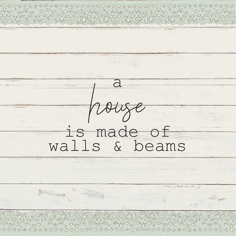 House and Home 1 White Modern Wood Framed Art Print with Double Matting by Kimberly, Allen
