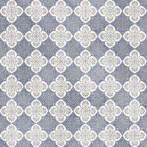 Azure Pattern 1 Black Ornate Wood Framed Art Print with Double Matting by Kimberly, Allen