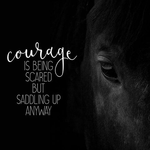 Courage Is Black Ornate Wood Framed Art Print with Double Matting by Kimberly, Allen