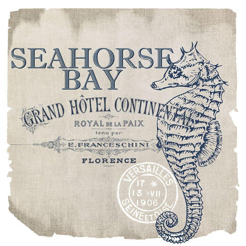 Seahorse Bay 1 Gold Ornate Wood Framed Art Print with Double Matting by Kimberly, Allen