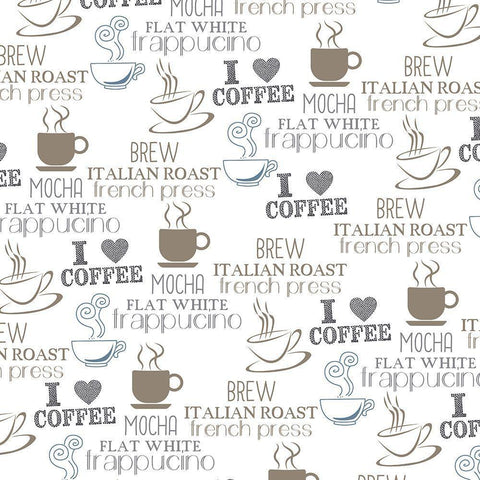 Coffee Pattern 1 Black Ornate Wood Framed Art Print with Double Matting by Kimberly, Allen