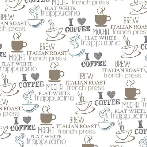 Coffee Pattern 1 Black Modern Wood Framed Art Print by Kimberly, Allen