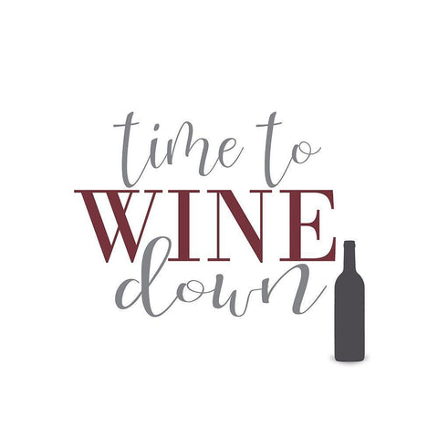 Time to Wine Down v2 Black Ornate Wood Framed Art Print with Double Matting by Kimberly, Allen