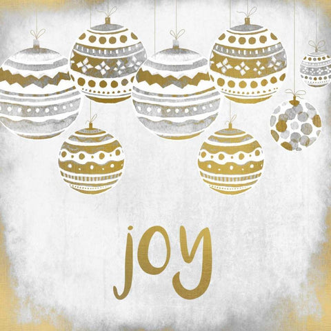 Joy Christmas White Modern Wood Framed Art Print with Double Matting by Allen, Kimberly