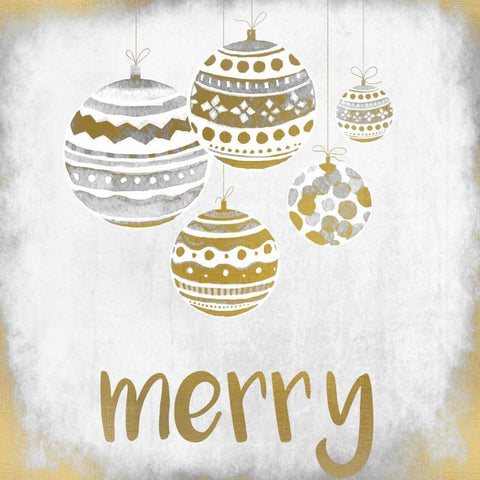 Merry Christmas ornament Black Modern Wood Framed Art Print by Allen, Kimberly