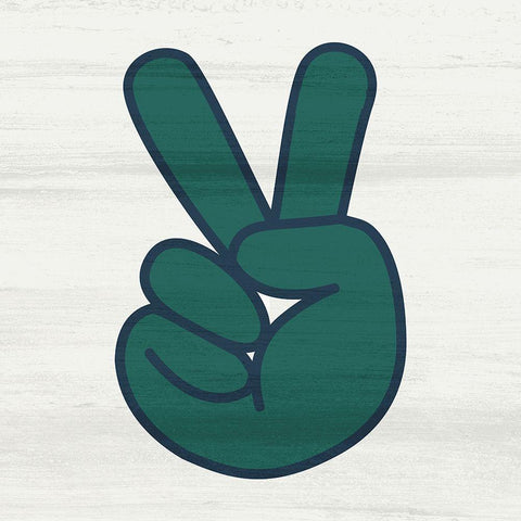 Green Peace White Modern Wood Framed Art Print with Double Matting by Kimberly, Allen