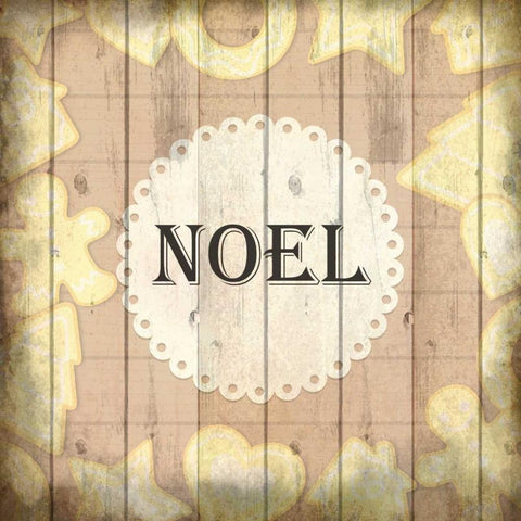 Christmas Noel Gold Ornate Wood Framed Art Print with Double Matting by Allen, Kimberly