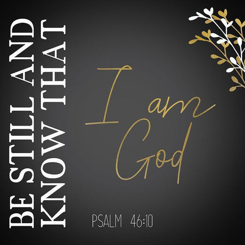 I am God Black Square Black Modern Wood Framed Art Print by Kimberly, Allen