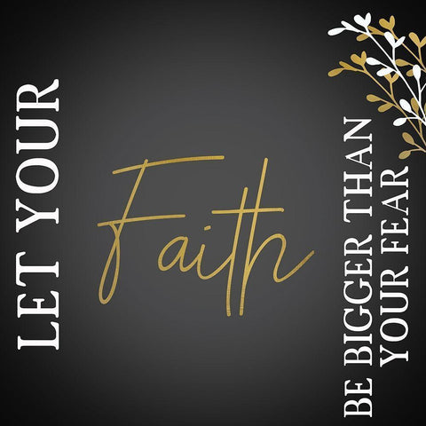 Your Faith Black Square Gold Ornate Wood Framed Art Print with Double Matting by Kimberly, Allen