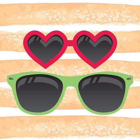 Sunglasses 1 Black Modern Wood Framed Art Print with Double Matting by Kimberly, Allen