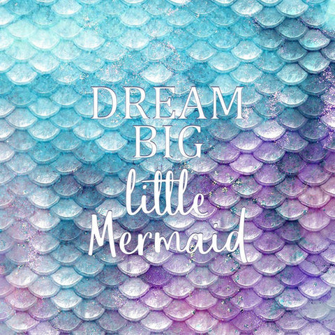 Dream Big Little Mermaid White Modern Wood Framed Art Print by Kimberly, Allen