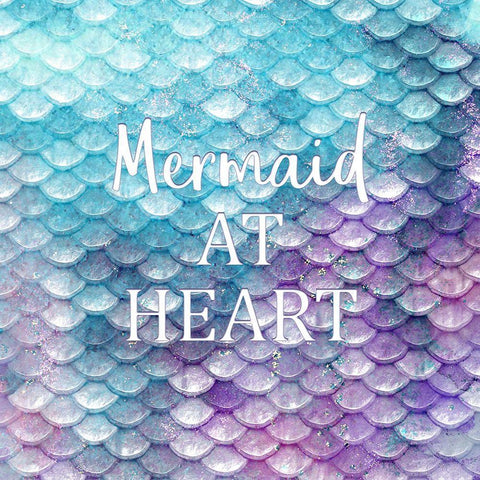 Mermaid at Heart 1 White Modern Wood Framed Art Print by Kimberly, Allen