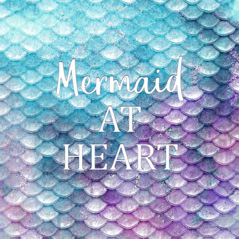 Mermaid at Heart 1 White Modern Wood Framed Art Print with Double Matting by Kimberly, Allen