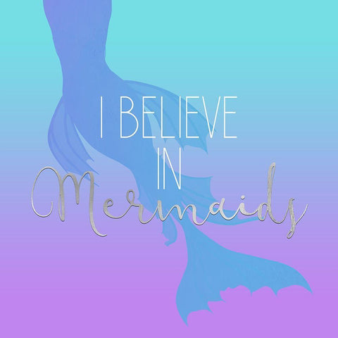 Mermaids 4 Silver White Modern Wood Framed Art Print with Double Matting by Allen, Kimberly