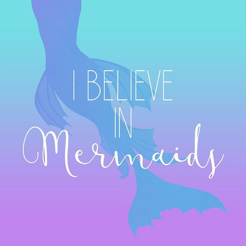 Mermaids 4 Black Modern Wood Framed Art Print with Double Matting by Kimberly, Allen